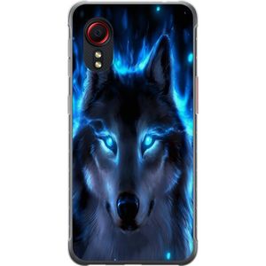 Samsung Galaxy Xcover 5 Transparent Mobilskal Blå Varg