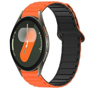 Samsung Galaxy Watch 7 40/44mm Klokkereim SILIKON – Oransje/Svart