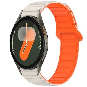 Samsung Galaxy Watch 7 40/44mm Klokkereim Silikon – Beige/Oransje