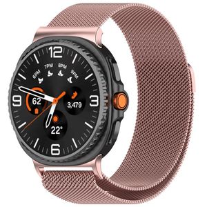 Samsung Galaxy Watch8/Watch8 Classic -kellon ranneke ruostumattomasta teräksestä – pinkki
