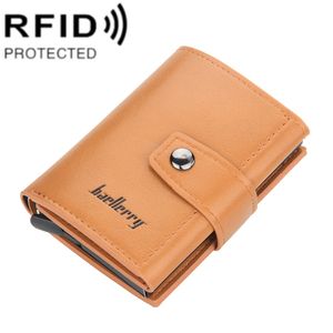 Baellerry RFID metall kortholder med snap-lås – Lys brun