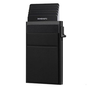 Slank pop-up-kortholder med RFID-blokkering – Svart