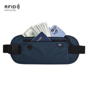 Tyverisikker hofteveske for pass – Mørkeblå