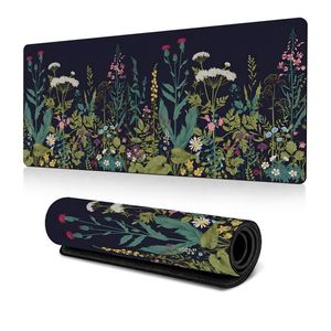 Musematte med blomstermotiv for kontor/spilling - 30x60cm