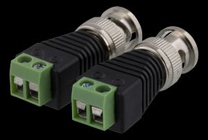2-pin Terminal block to BNC, uros, 2 kpl – musta