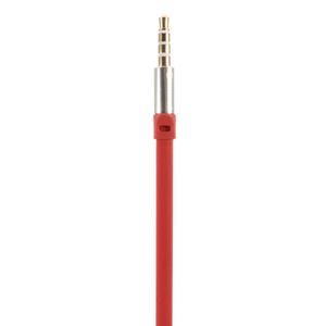 Litteä AUX 3.5mm äänikaapeli 1m - Punainen
