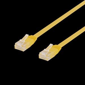 DELTACO Cat6 patchkabel, flat, 5m, 250MHz, gul