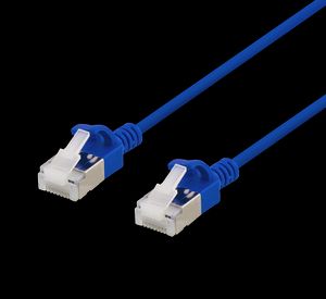 U/FTP Cat6a patchkabel slim 0,5m blå – tunn nätverkskabel