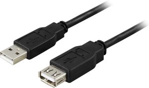 USB 2.0 forlængerkabel USB-A han til hun 0,2m – sort