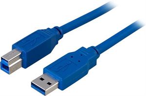 Deltaco USB 3.0 Cable, Typ A hane to Typ B hane, 2m - Blue