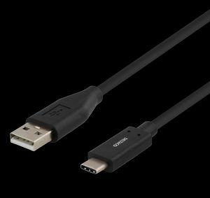 USB-C til USB-A kabel 0,5m 3A – svart