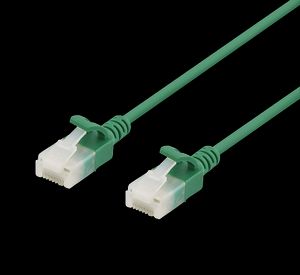 Slim nätverkskabel Cat6a 0,3m – grön, 3,5mm tunn