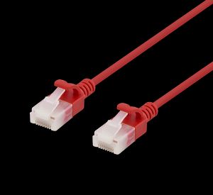 U/UTP Cat6a patchkabel slim 0,3 m röd