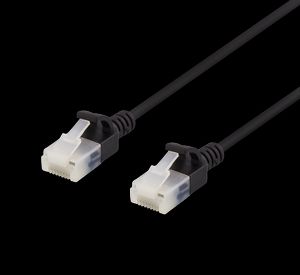 U/UTP Cat6a nätverkskabel slim 0,3 meter svart
