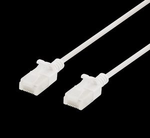 Slim nätverkskabel Cat6a U/UTP 0,3m vit - smidig och snabb