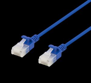 U/UTP Cat6a patchkabel slim blå 1m (3,5mm)