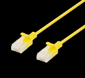 Cat6a slim patchkabel 1 m gul – tunn nätverkskabel