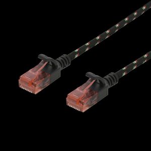 Tough Slim CAT6A U/UTP Patchkabel 0,5m svart – tunn och slitstark