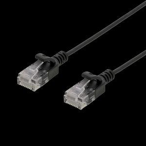 Ultra slim Cat6 nätverkskabel 1 meter svart