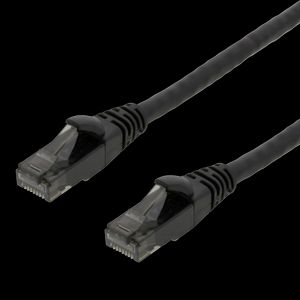 Flexibel svart Cat6 patchkabel U/UTP 1m – 24AWG, TPE