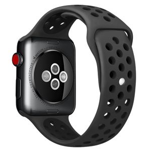 Apple Watch 42mm/41mm/40mm/38mm Silikon Klokkereim – Svart