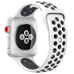Apple Watch 42mm/41mm/40mm/38mm Silikon Klokkereim – Hvit/Svart