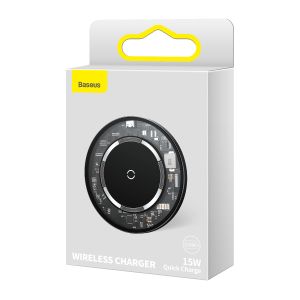 Baseus Simple Magnetic Wireless Charger for iPhone 13 & iPhone 12 - Transparent
