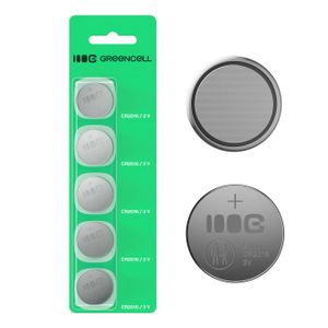 Green Cell Blister 5x litium knappcellebatteri CR2016 3V 80mAh