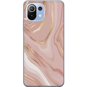 Xiaomi 11 Lite 5G NE Gjennomsiktig Telefondeksel Ljusrosa marmor