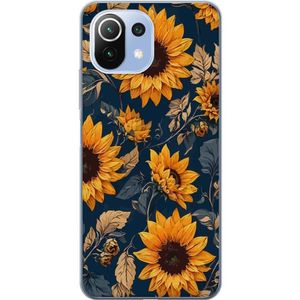 Xiaomi 11 Lite 5G NE Transparent Mobilskal Solrosor