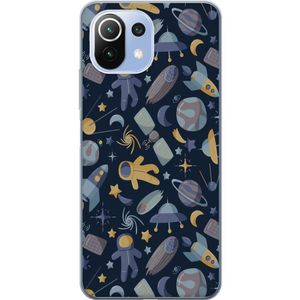 Xiaomi 11 Lite 5G NE Transparent Mobilskal Rymdmönster