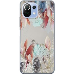 Xiaomi 11 Lite 5G NE Transparent Mobilskal Blommor