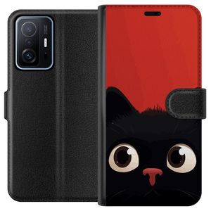 Xiaomi 11T Svart Plånboksfodral Busig Katt
