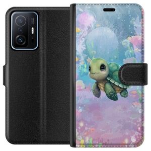 Xiaomi 11T Svart Plånboksfodral Simmande Sköldpadda