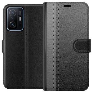 Xiaomi 11T Musta Lompakkokotelo Grått Fake Läder