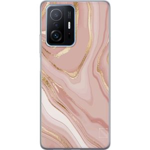 Xiaomi 11T Transparent Mobilskal Ljusrosa marmor