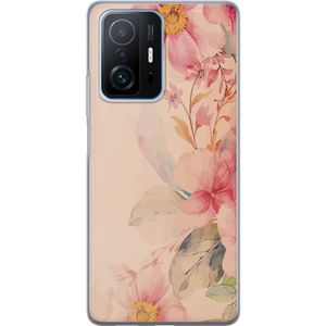 Xiaomi 11T Pro Transparent Mobilskal Färgsprakande Blommor