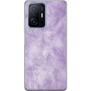 Xiaomi 11T Pro Transparent Mobilskal Lila marmor