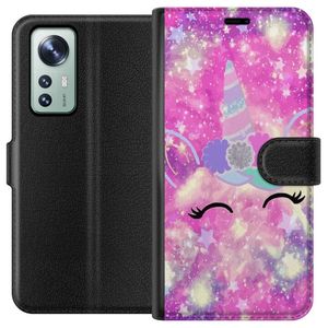 Xiaomi 12 Svart Plånboksfodral Glad Enhörning
