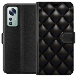 Xiaomi 12 Svart Plånboksfodral Lyxiga rutor