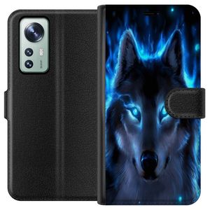 Xiaomi 12 Svart Plånboksfodral Blå Varg