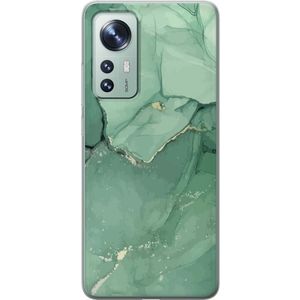 Xiaomi 12 Transparent Mobilskal Grön Marmor