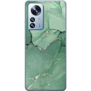 Xiaomi 12 Pro Transparent Mobilskal Grön Marmor