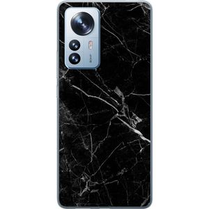 Xiaomi 12 Pro Transparent Mobilskal Svart marmor