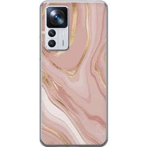 Xiaomi 12T Transparent Mobilskal Ljusrosa marmor
