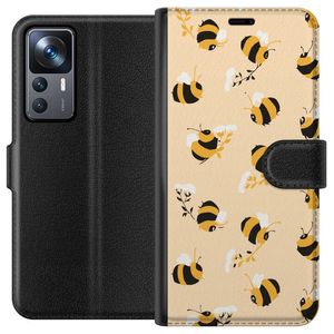 Xiaomi 12T Pro Svart Plånboksfodral Humlor