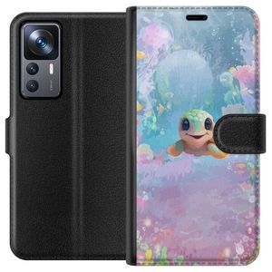 Xiaomi 12T Pro Svart Plånboksfodral Glad Sköldpadda