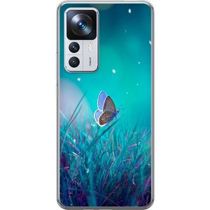 Xiaomi 12T Pro Transparent Mobilskal Blå fjäril