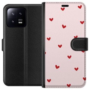 Xiaomi 13 Svart Plånboksfodral Små Hjärtan