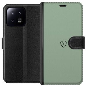 Xiaomi 13 Svart Plånboksfodral Hjärta